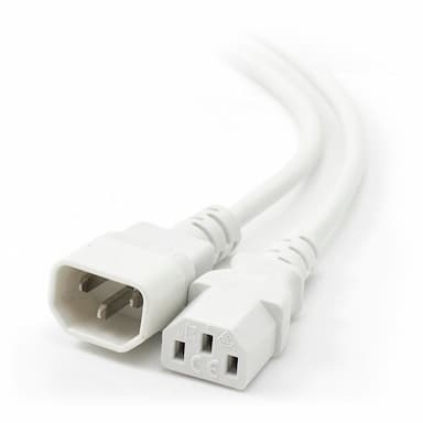ALOGIC 1m IEC C13 to IEC C14 Computer Power Extension Cord — MF-C13C14-01-WH
