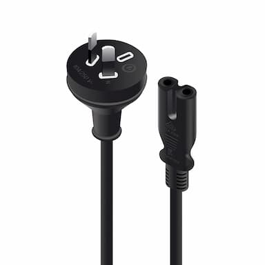 ALOGIC 1m Aus 2 Pin Mains Plug to IEC C7