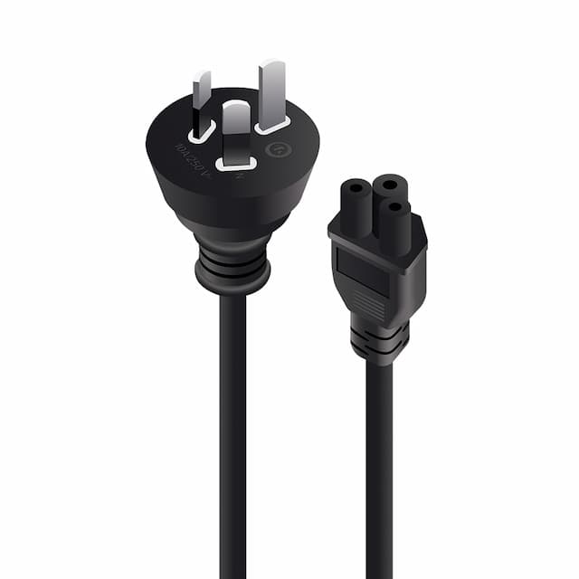 2m AUS Pin Mains Plug to IEC C5