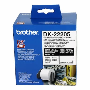 Brother White Continuous Paper Roll 62mmX30.48m