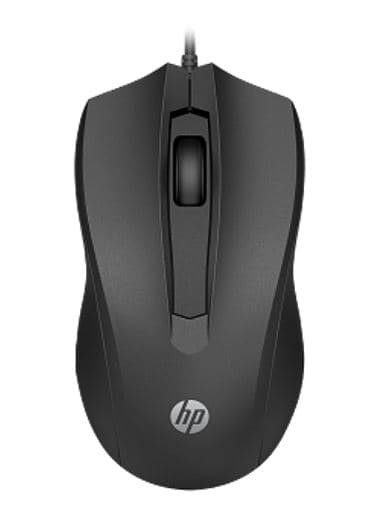 HP Wired Desktop 100 Mouse 1200dpi 3 Buttons Wired USB-A Connector