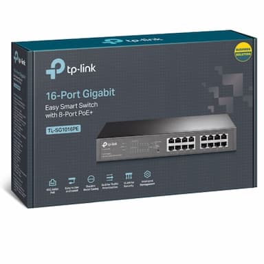 TP-Link TL-SG1016PE 16-Port Gigabit Easy Smart Switch 8-Port PoE+ Rack