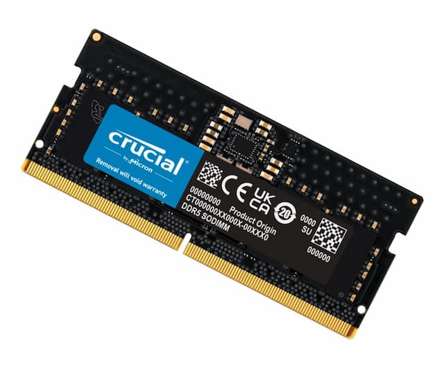 Crucial 32GB (1x32GB) DDR5 SODIMM 5600MHz CL46 Notebook Laptop Memory — CT32G56C46S5