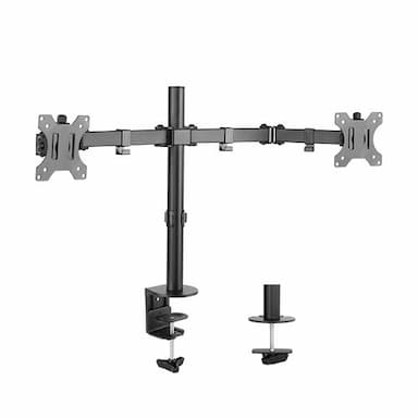 Brateck Dual Screens Economical Double Joint Articulating Steel Monitor