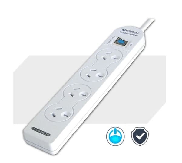 Sansai 4 Way Basic Powerboard (131P) with Master Switch Overload