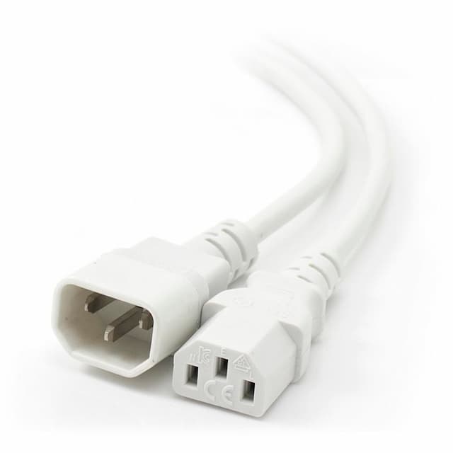 ALOGIC 2m IEC C13 to IEC C14 Computer Power Extension Cord — MF-C13C14-02-WH