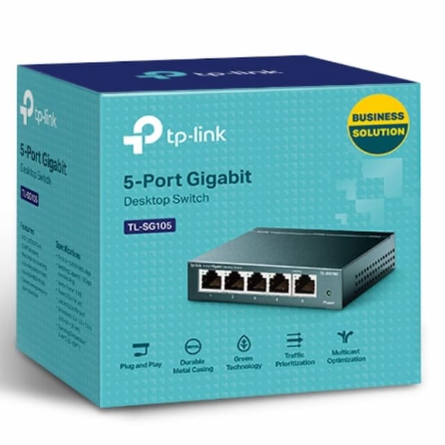 TP-Link TL-SG105 5port Switch Desktop,Gigabit,Steel Case
