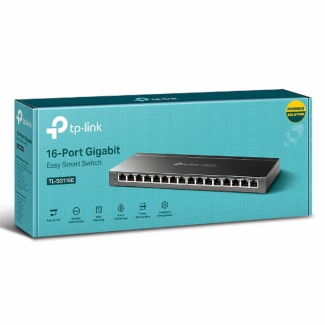 TP-Link TL-SG116E 16-Port Gigabit Unmanaged Pro Switch Desktop/Wall